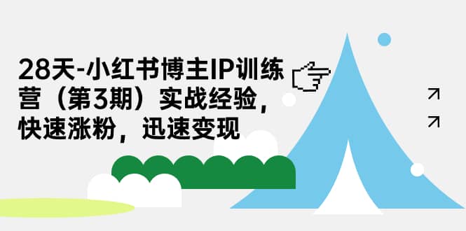 28天-小红书博主IP训练营（第3期）实战经验，快速涨粉，迅速变现-智宝网创