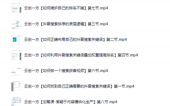 云创一方2022抖音SEO系列课程，教你如何快速上抖音搜索排名第一-智宝网创