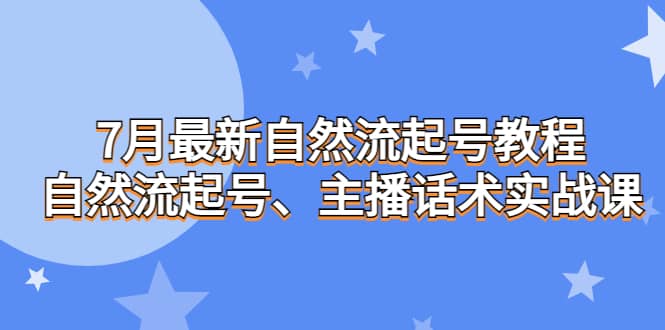 7月最新自然流起号教程，自然流起号、主播话术实战课-智宝网创