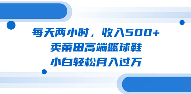 每天两小时，收入500+，卖莆田高端篮球鞋，小白轻松月入过万（教程+素材）-智宝网创