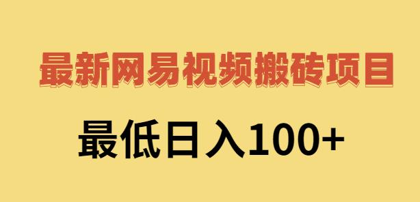 2022网易视频搬砖赚钱，日收益120（视频教程+文档）-智宝网创