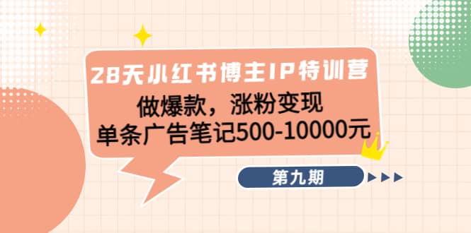28天小红书博主IP特训营《第9期》-智宝网创