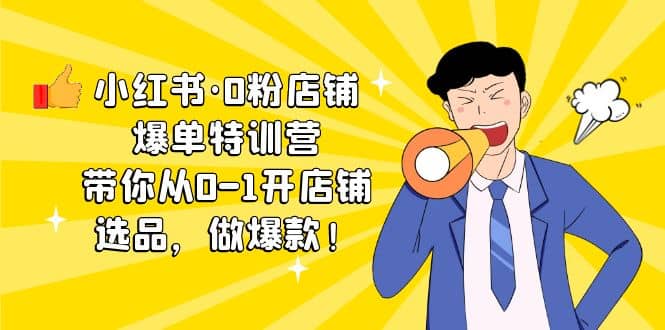 小红书·0粉店铺爆单特训营 带你从0-1开店铺，选品，做爆款（课程+工具包）-智宝网创