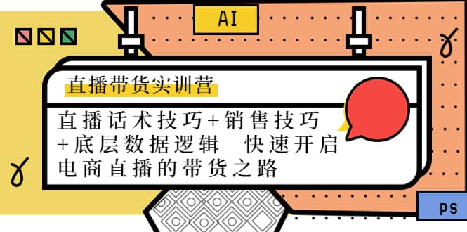 直播带货实训营：话术技巧+销售技巧+底层数据逻辑 快速开启直播带货之路-智宝网创