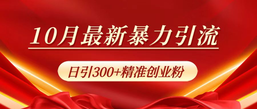 10月最新暴力引流，日引300+精准创业粉-智宝网创