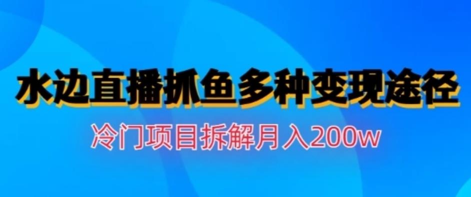水边直播抓鱼，多种变现途径冷门项目，月入200w拆解【揭秘】-智宝网创