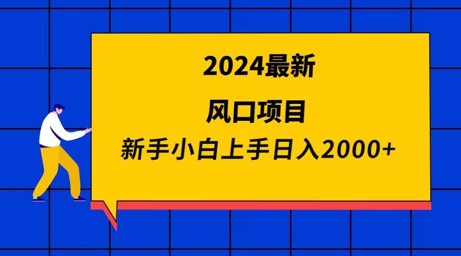 2024最新风口项目 新手小白日入2000+-智宝网创