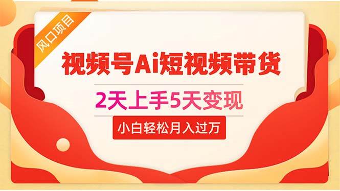 2天上手5天变现视频号Ai短视频带货0粉丝0基础小白轻松月入过万-智宝网创