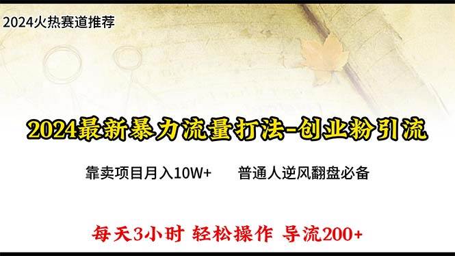 2024年最新暴力流量打法，每日导入300+，靠卖项目月入10W+-智宝网创