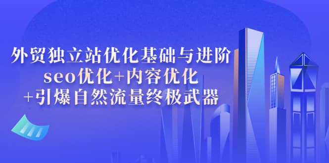 外贸独立站优化基础与进阶，seo优化+内容优化+引爆自然流量终极武器-智宝网创