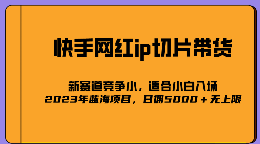 2023爆火的快手网红IP切片，号称日佣5000＋的蓝海项目，二驴的独家授权-智宝网创