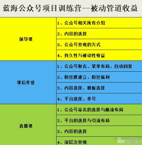 米辣微课·蓝海公众号项目训练营，手把手教你实操运营公众号和小程序变现-智宝网创
