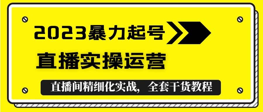2023暴力起号+直播实操运营，全套直播间精细化实战，全套干货教程-智宝网创