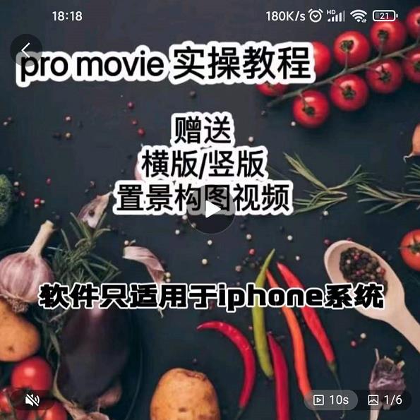 漆十二美食摄影，25​节promovie实操高手课节-智宝网创