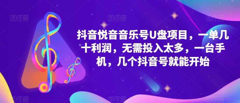 抖音音乐号U盘项目 一单几十利润 无需投入太多 一台手机 几个抖音号就开始-智宝网创