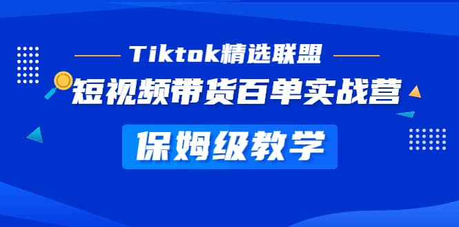 Tiktok精选联盟·短视频带货百单实战营 保姆级教学 快速成为Tiktok带货达人-智宝网创