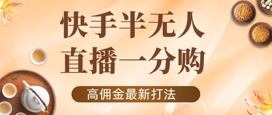 外面收费1980的快手半无人一分购项目，不露脸的最新电商打法-智宝网创