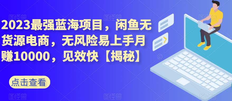 2023最强蓝海项目，闲鱼无货源电商，无风险易上手月赚10000，见效快【揭秘】-智宝网创