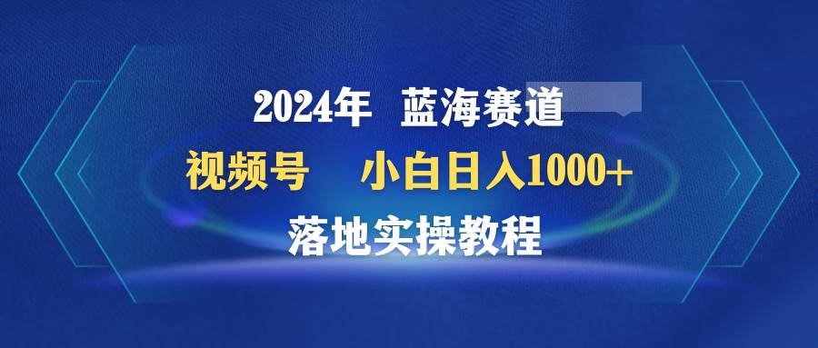 2024年蓝海赛道 视频号  小白日入1000+ 落地实操教程-智宝网创