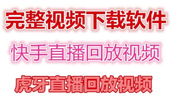 快手直播回放视频/虎牙直播回放视频完整下载(电脑软件+视频教程)-智宝网创