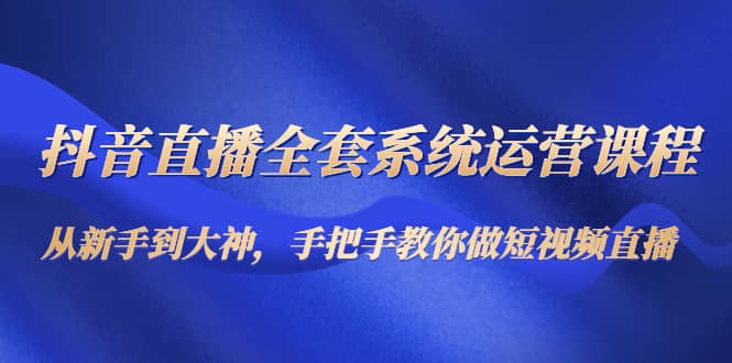 抖音直播全套系统运营课程：从新手到大神，手把手教你做直播短视频-智宝网创