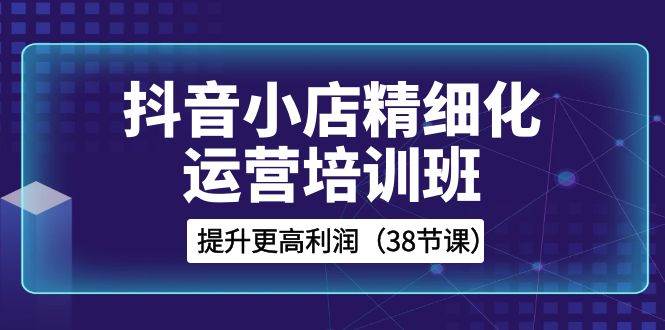 抖音小店-精细化运营培训班，提升更高利润（38节课）-智宝网创