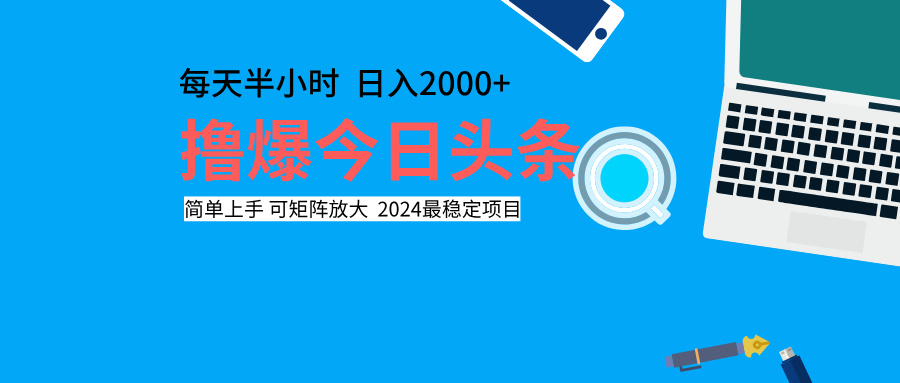 撸爆今日头条，每天半小时，简单上手，日入2000+-智宝网创