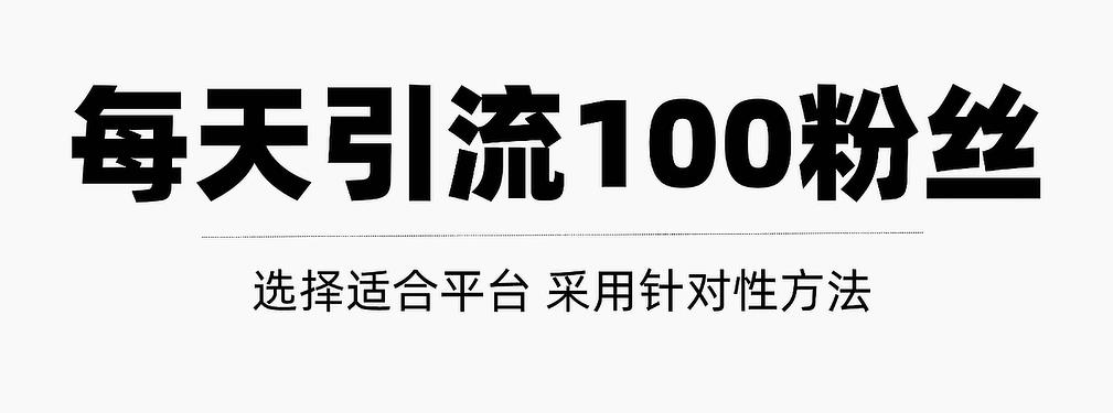 只需要做好这几步，就能让你每天轻松获得100+精准粉丝的方法！【视频教程】-智宝网创
