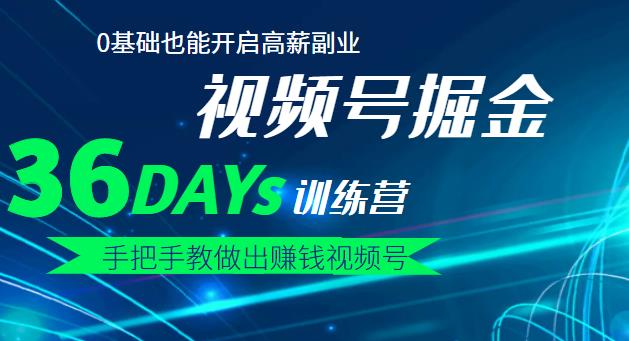 【视频号掘金营】36天手把手教做出赚钱视频号，0基础也能开启高薪副业-智宝网创