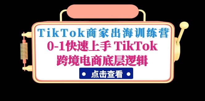 TikTok商家出海训练营：0-1快速上手 TikTok跨境电商底层逻辑(无水印)-智宝网创
