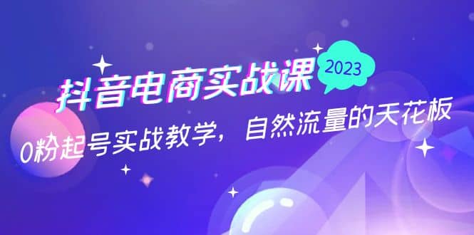 抖音电商实战课：0粉起号实战教学，自然流量的天花板（2月19最新）-智宝网创