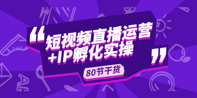 短视频直播运营+IP孵化实战：80节干货实操分享-智宝网创