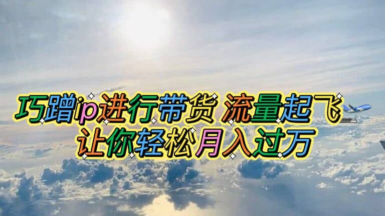 巧蹭ip进行带货，流量起飞，让你轻松月入过万-智宝网创