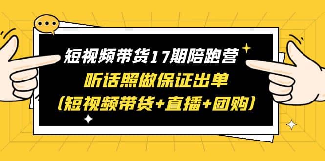 短视频带货17期陪跑营 听话照做保证出单（短视频带货+直播+团购）-智宝网创