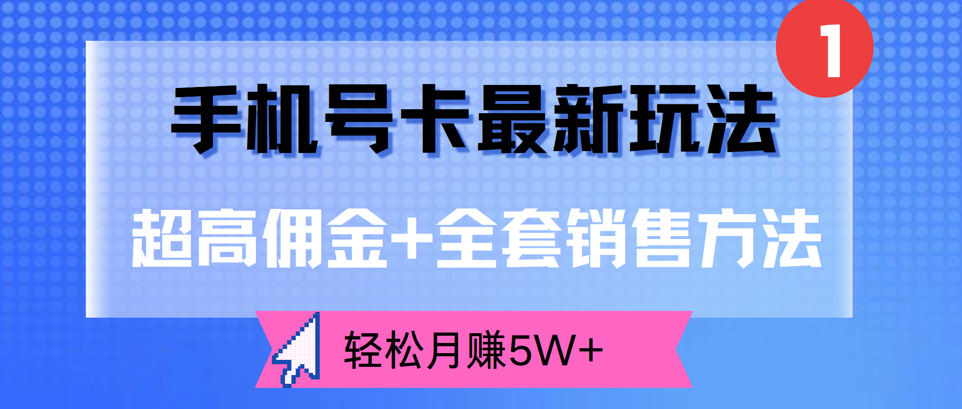 超高佣金+全套销售方法，手机号卡最新玩法，轻松月赚5W+-智宝网创