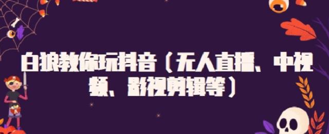 白狼教你玩抖音（无人直播、中视频、影视剪辑等）-智宝网创