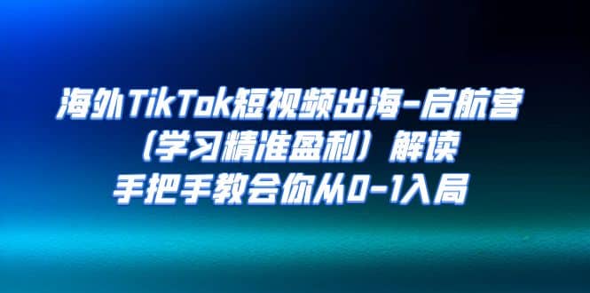 海外TikTok短视频出海-启航营（学习精准盈利）解读，手把手教会你从0-1入局-智宝网创