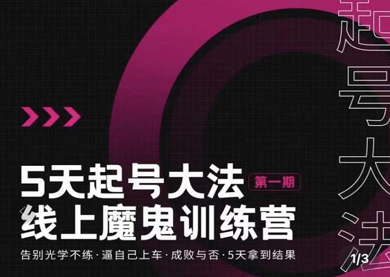 五天起号魔鬼训练营，告别光学不练，逼自己上车，成败与否，5天拿到结果-智宝网创