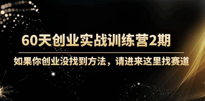 60天创业实战训练营2期：如果你创业没找到方法，进来这里找赛道-价值3000元-智宝网创