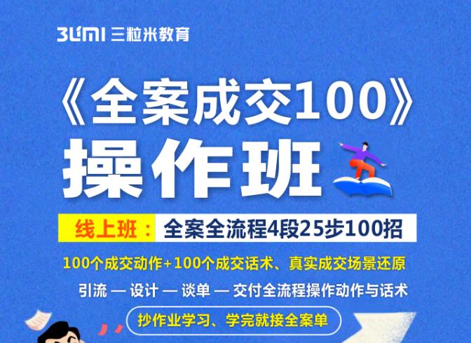 《全案成交100》全案全流程4段25步100招，操作班-智宝网创