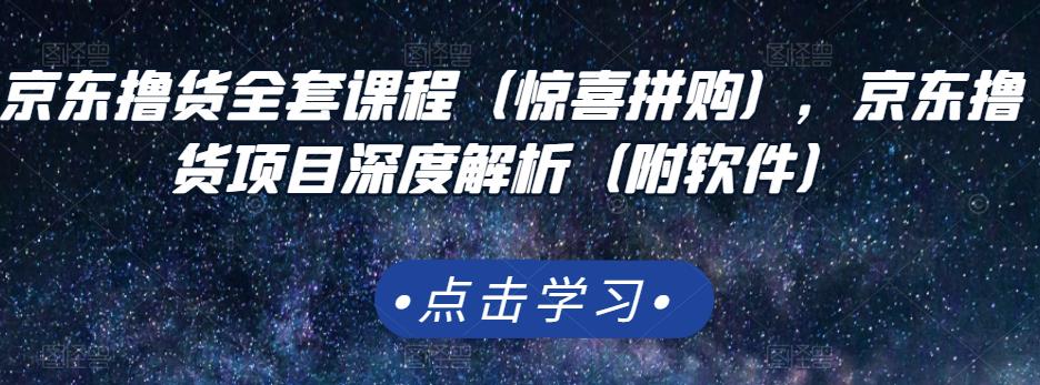 京东撸货全套课程（惊喜拼购），京东撸货项目深度解析（附软件）-智宝网创
