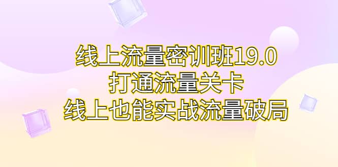 线上流量密训班19.0，打通流量关卡，线上也能实战流量破局-智宝网创