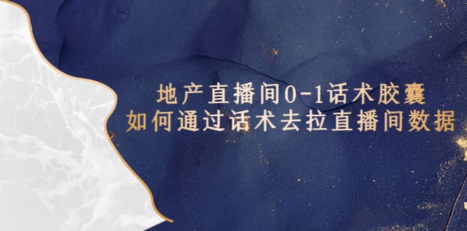 地产-直播间0-1话术胶囊，知道怎么通过话术去拉直播间数据-智宝网创