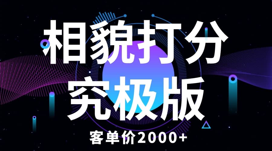 相貌打分究极版，客单价2000+纯新手小白就可操作的项目-智宝网创
