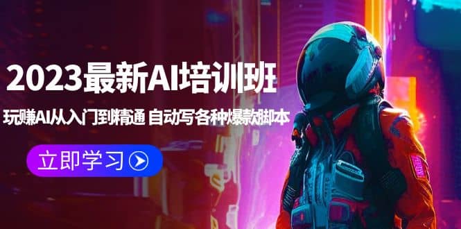 2023最新AI培训班：玩赚AI从入门到精通 自动写各种爆款脚本 (4月26更新)-智宝网创
