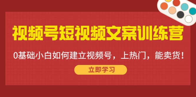 视频号短视频文案训练营：0基础小白如何建立视频号，上热门，能卖货！-智宝网创