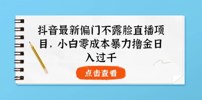 抖音最新偏门不露脸直播项目，小白零成本暴力撸金日入1000+-智宝网创
