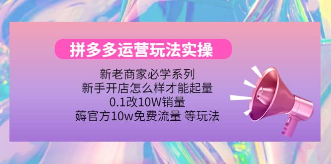 多多运营玩法实操-智宝网创