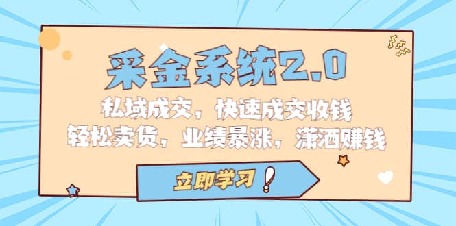 采金 系统2.0，私域成交，快速成交收钱，轻松卖货，业绩暴涨，潇洒赚钱-智宝网创