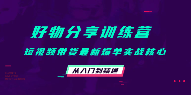 好物分享训练营：短视频带货最新爆单实战核心，从入门到精通-智宝网创